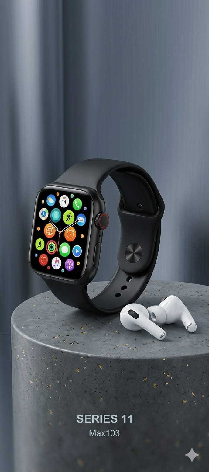 Series 11  7 in 1 Smartwatch with Wireless Earbuds | Bluetooth Calling Watch Combo